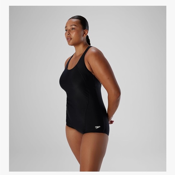 Speedo Women's Black PowerFlex Princess Seam Conservative Swimsuit Size 12 - Picture 6 of 13